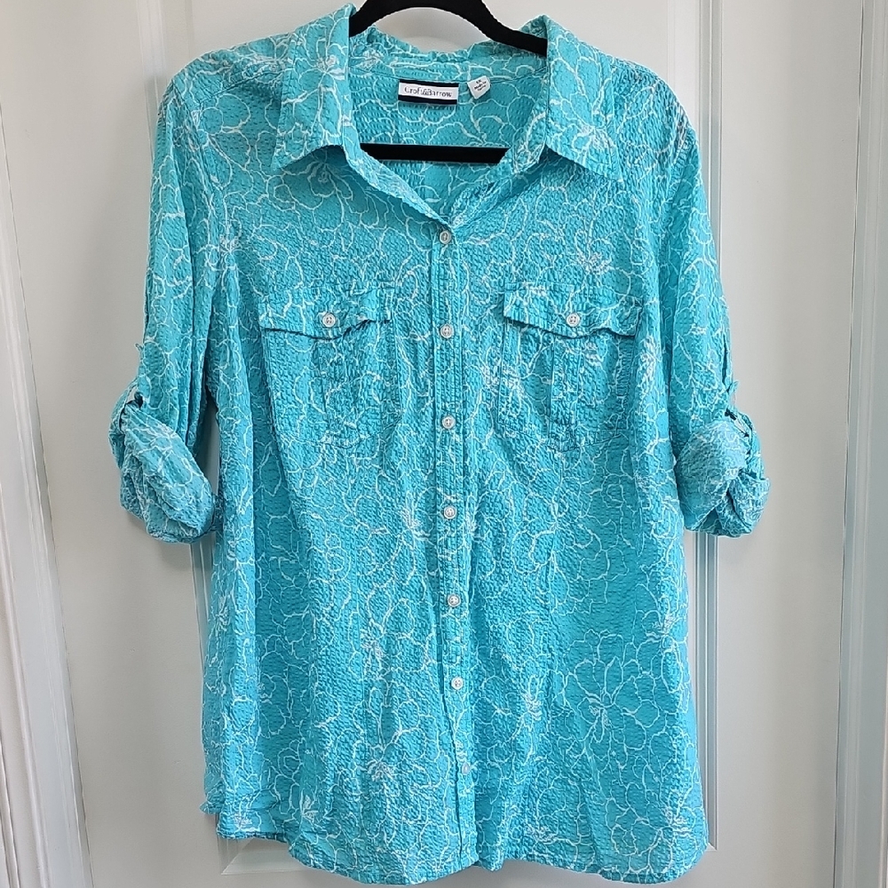 Croft & Barrow Blue Relaxed Button Down Shirt